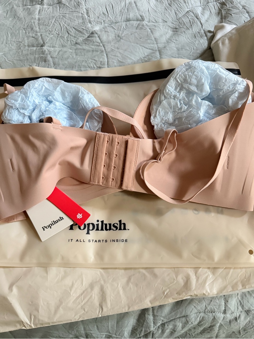 POPILUSH Large L cleavage creator Women’s Strapless Convertible Bra in Nude Pink - Picture 5 of 5